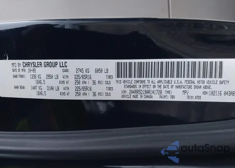 2010 Chrysler Town & Country Touring из США, поврежденный, VIN 2A4RR5D19AR141728